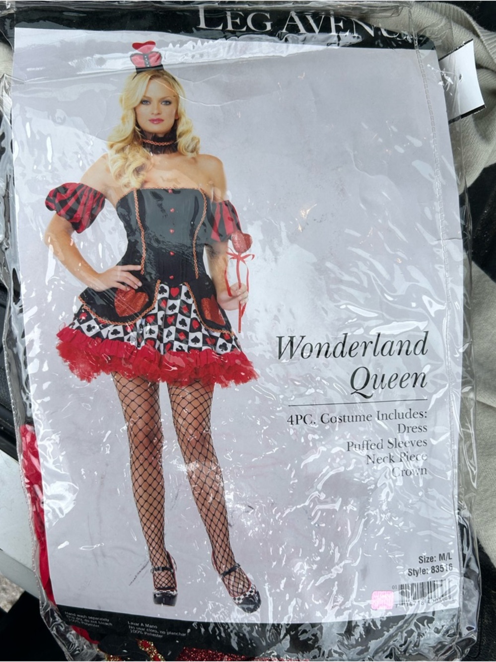 ❤️ ♠️ Leg Avenue Queen of Hearts Costume – Size M/L ❤️♠️ - Picture 8 of 9